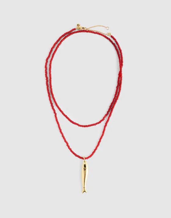 Fish Pendant Beaded Necklace | Madewell