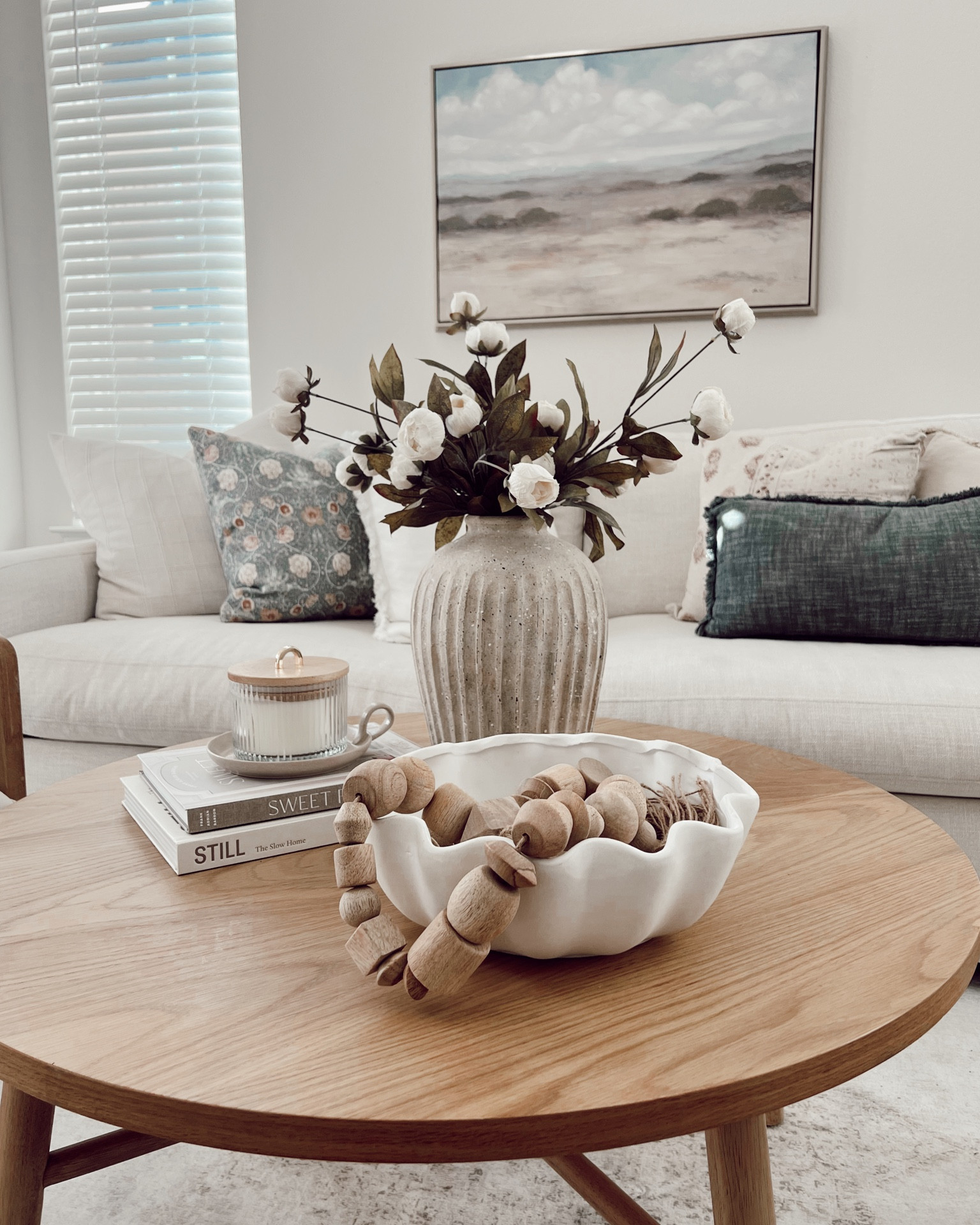 Coffee Table decor:
+ scalloped bowl
+ vase
+ faux peony
+ decorative books
+ candle
+ candle tray


#coffeetabledecor #coffeetablesetup #livingroom #mediaroom #coffeetable #roundtable #neutrals #neutralcoffeetable #targethomedecor #targetfinds #targetideas #targethome #studiomcgee #neutralhomedecor #traditionaldecor #transitionaldecor #modernhome #moderntraditional #rustic #bohodecor #targetthreshold #newcollections #newrelease #justin Modern home decor, decorating on a budget, budget home decor, affordable home decor, affordable finds, modern farmhouse decor, organic modern decor, warm modern, transitional decor, traditional home decor, interior inspo, home decor, decorating, home decorations, for the home, look for less, saves, splurge vs save, good deals, deal finder, let’s go shopping, haul, shopping haul, just in, new collection, home finds, home round-up, round-ups, design board, moodboards, home moodboard, deal of the day, daily deals, boho decor, boho modern, neutral decor, neutral home decor, neutral home finds, Target shopping, Target run, Targetdoesitagain, Target for the win, Target blogger, modern traditional, modern organic, neutral haven, cozy, home inspiration 

#LTKSeasonal #LTKunder50 #LTKhome