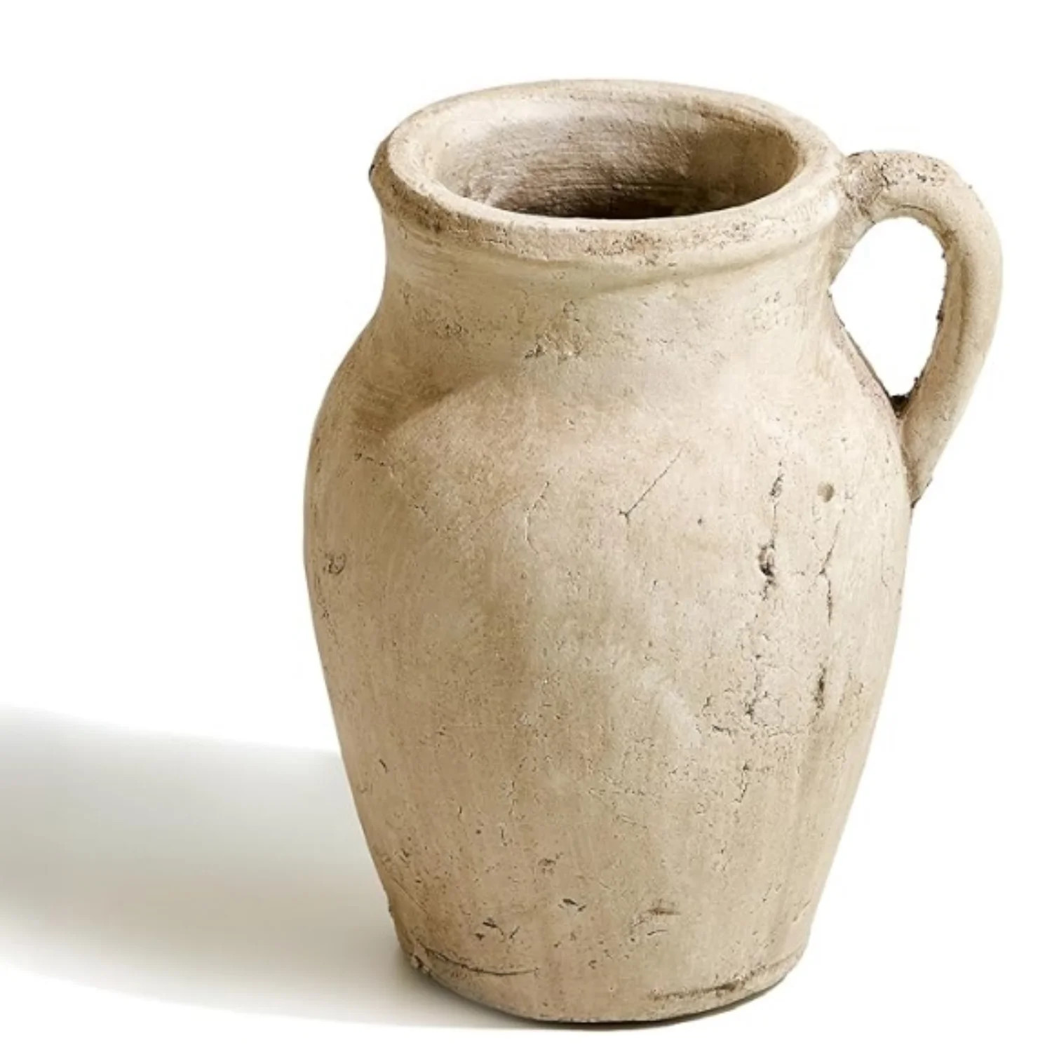 Rustic Ceramic Vase, 8.3" Tall Zen Style vase, Terra Cotta Pitcher, Distressed Farmhouse Decor, P... | Walmart (US)