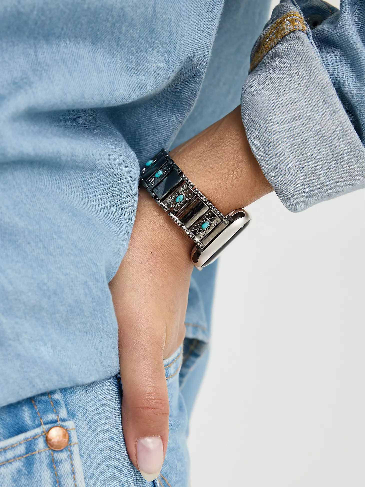 Turquoise Metal Universal Watchband | Wrangler