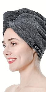 2Pack Microfiber Hair Towels, Hair Towel Wrap for Women, Hair Drying Towel with Button, Hair Wrap... | Amazon (US)