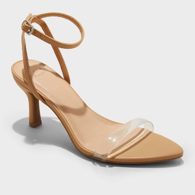 Women's Morrigan Single Band Ankle Strap Heels - A New Day™ Black | Target