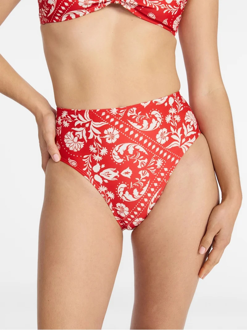 Time and Tru Women's and Women's Plus High Waisted Bikini Bottoms, Sizes XS-3X | Walmart (US)