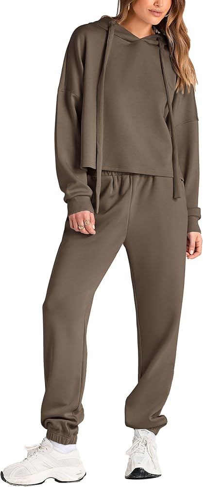 PRETTYGARDEN Womens Fall Two Piece Outfits Sweatsuits Set Long Sleeve Hoodies Sweatshirt Pullover... | Amazon (US)