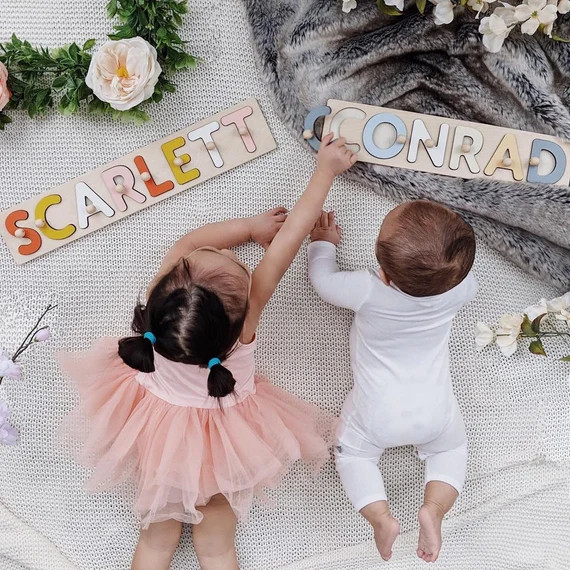 Personalized Name Puzzle With Pegs,  Montessori Toys, Baby Gift Easter, Nursery Decor, Wooden Toy... | Etsy (US)