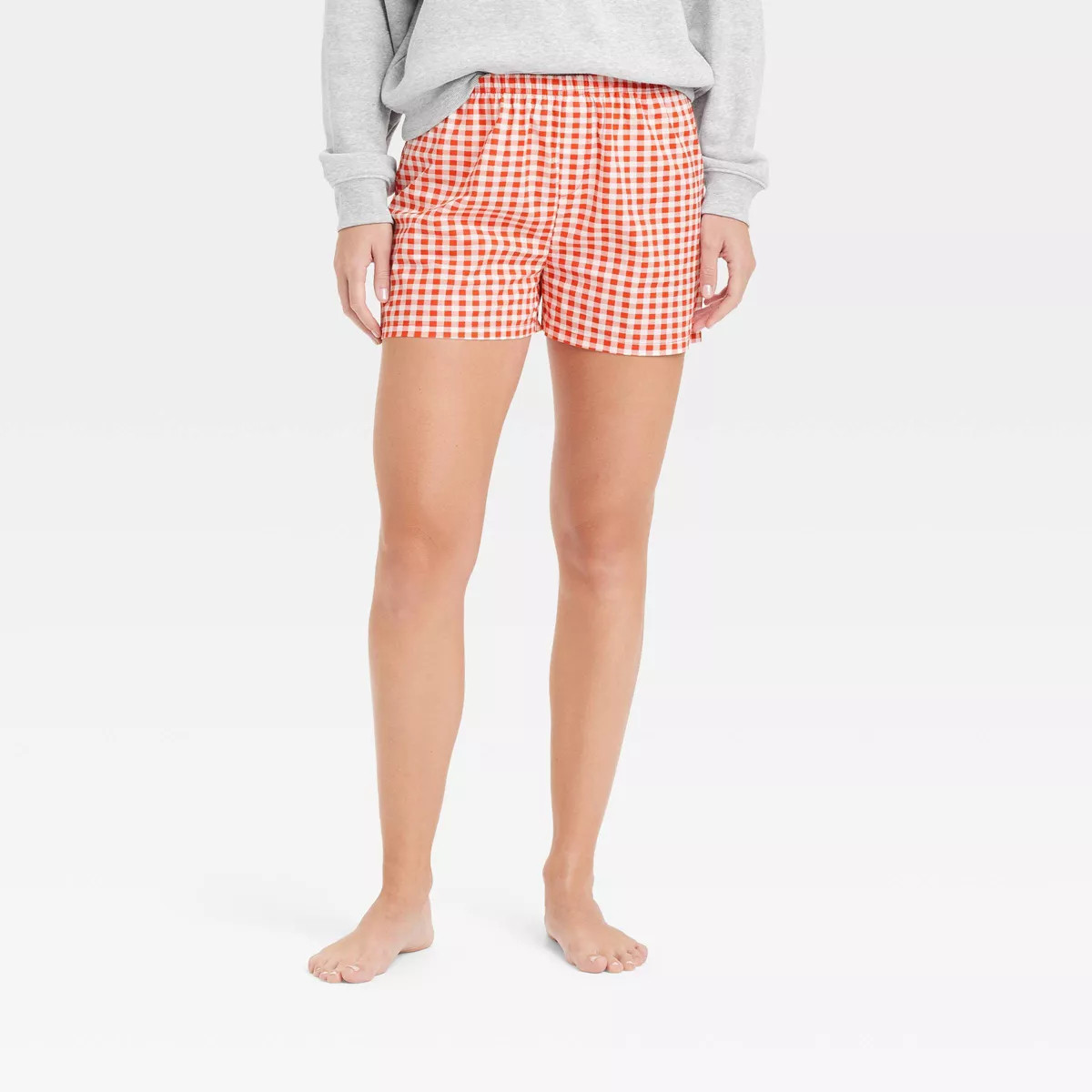 Women's Gingham Graphic Boxer Shorts - Red S | Target