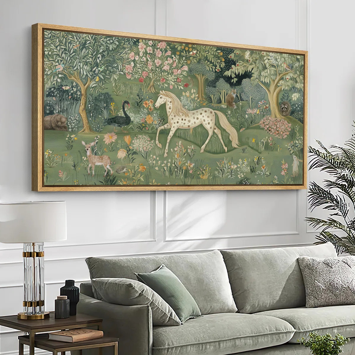 Animals In Forest Wilderness Artwork, Unique Green Wall Pictures, Giclee Canvas Digital Print Ext... | Wayfair North America