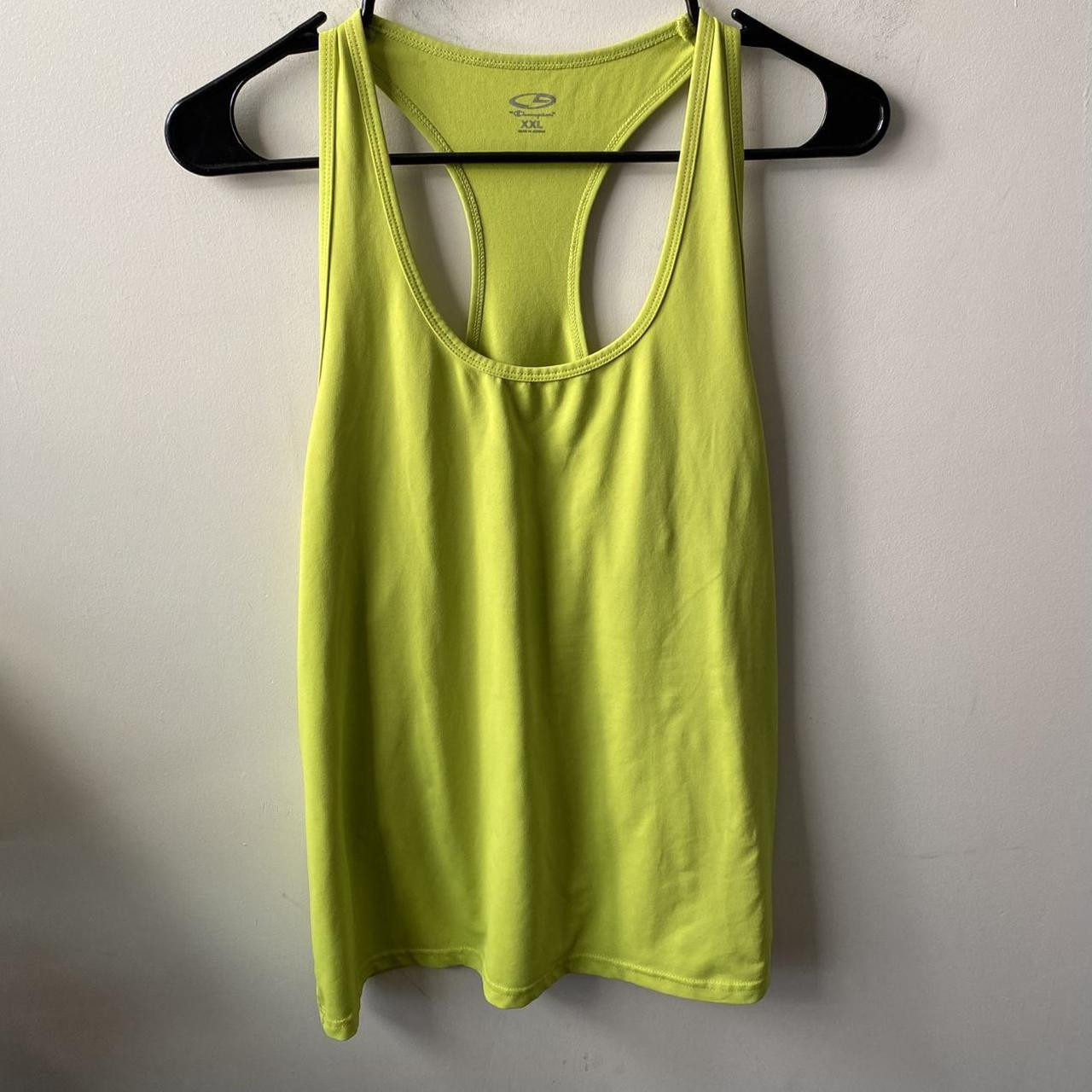 Champion Women's Tank top - Green/Yellow - XXL | Depop US