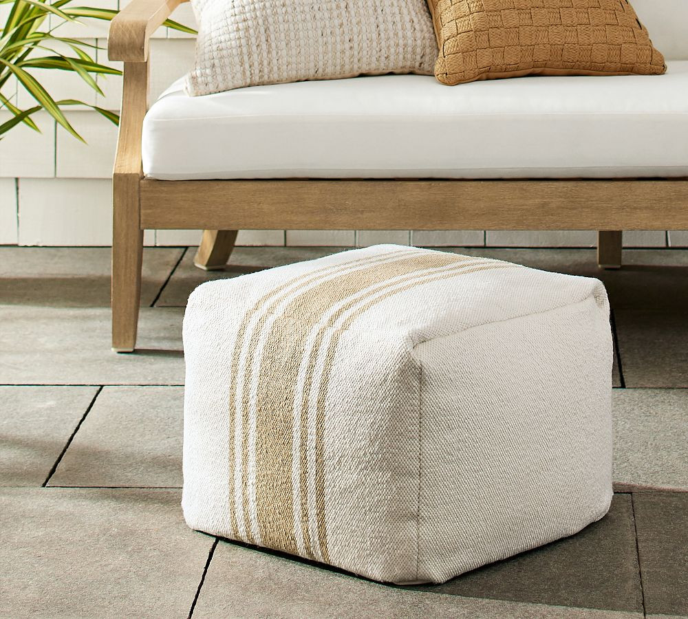 Modern Farmhouse Outdoor Pouf | Pottery Barn (US)