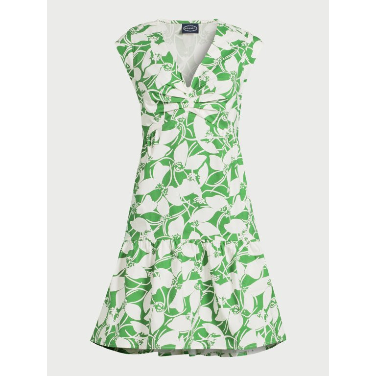 Scoop Women's V-Neck Poplin Mini Dress, Sizes XS-XXL | Walmart (US)