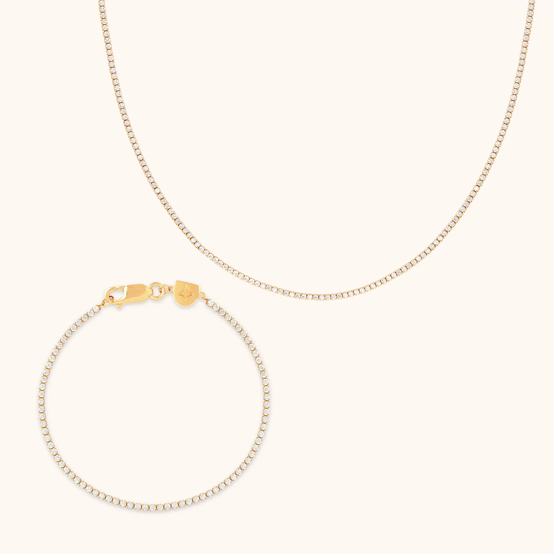 Tennis Chain Gift Set in Gold | Astrid & Miyu UK