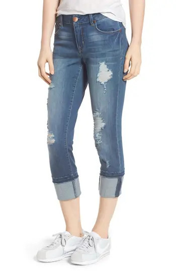 Women's 1822 Denim Decon Cuffed Skinny Jeans, Size 24 - Blue | Nordstrom