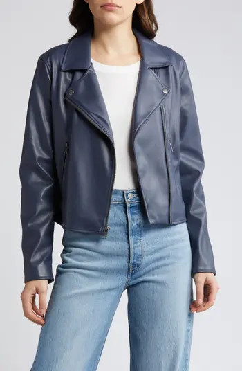 Shrunken Faux Leather Moto Jacket | Nordstrom