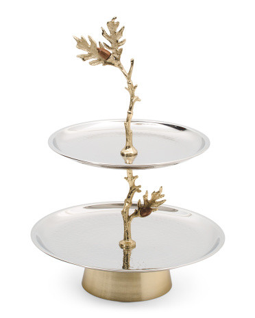 19in Acorn Two Tiered Serving Tray | Kitchen & Dining Room | Marshalls | Marshalls