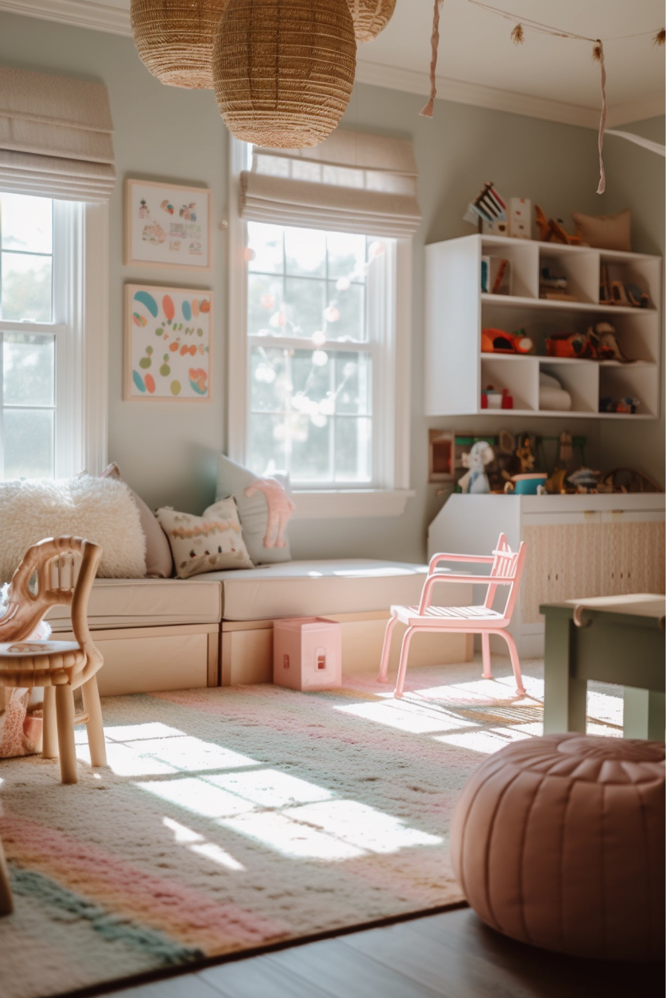 How dreamy is this boho playroom?! Check out all of the pieces I would use if I were recreating this playroom in life 🌈🧸

#playroominspo #bohoplayroom #aiinspired #kidsroom #bohodecor #bohohome 

#LTKfamily #LTKhome