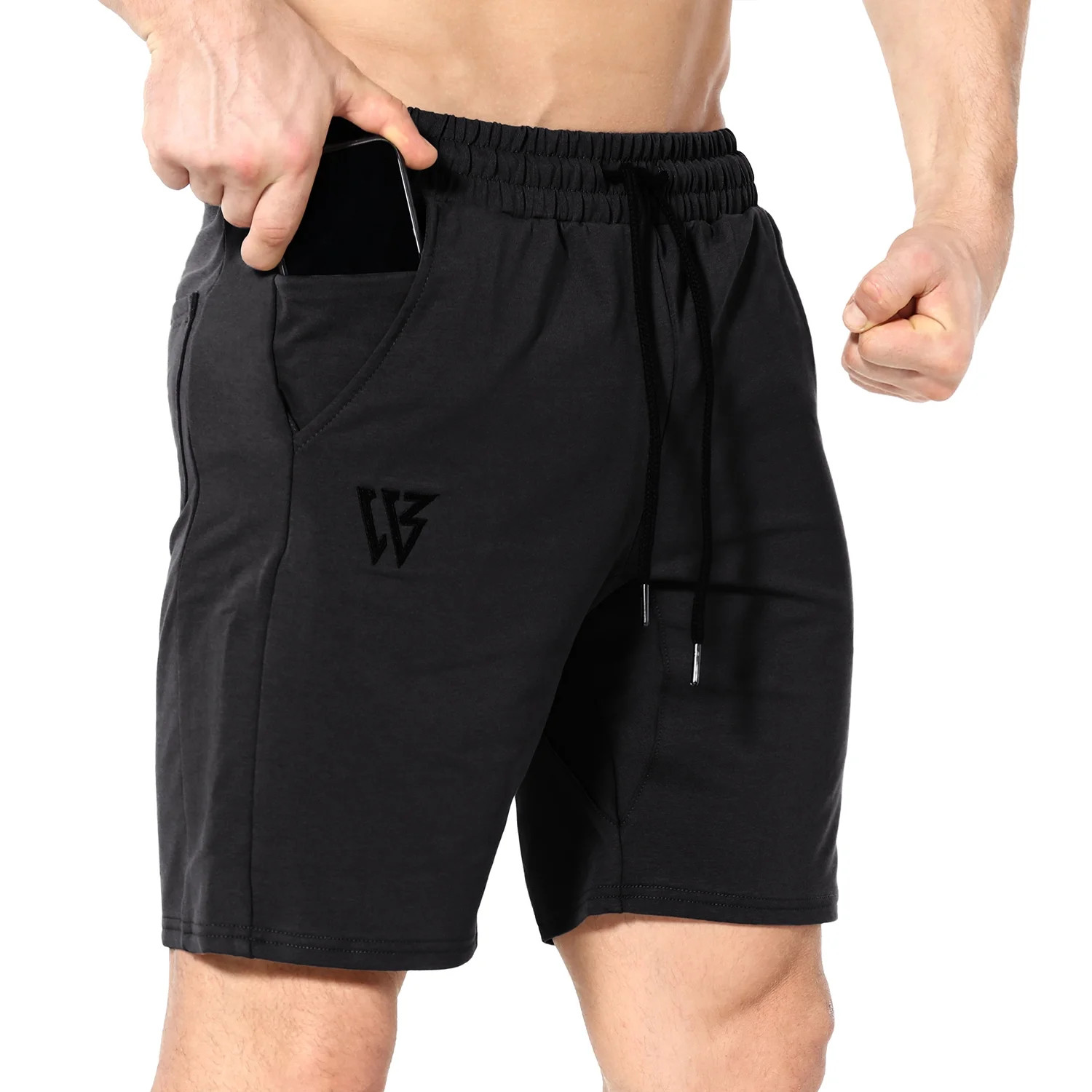 BROKIG Mens Gym Workout Shorts,Hidden Zip Cotton Running Athletic Shorts For Men with Pockets (La... | Walmart (US)