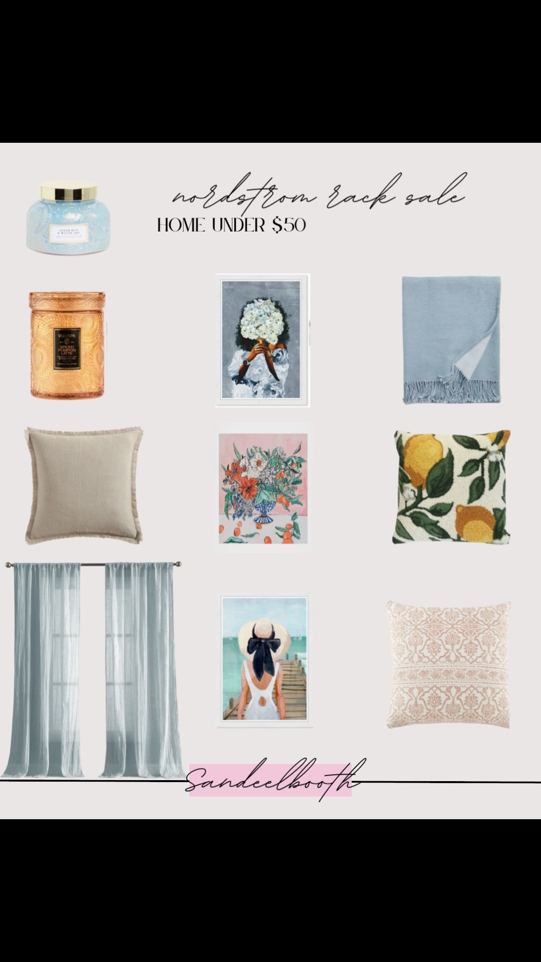 🛋️ Nordstrom Rack Home Finds — All Under $50! 🛋️

If you’re decorating on a budget but still want that designer look, these Nordstrom Rack home finds are the move. From luxe candles to textured pillows and art prints that look way more expensive than they are, everything here is stylish, cozy, and under $50!

🪞What’s included:
	•	Capri Blue lookalike & Voluspa candles 🕯️
	•	Botanical + coastal framed wall art
	•	Lightweight throw blankets
	•	Patterned + textured throw pillows (hello lemons 🍋)
	•	Sheer window panels for that soft, airy look

💸 Perfect for refreshing your home without breaking the bank!

🛒 Tap to shop these budget-friendly home finds before they’re gone!

#nordstromrackfinds #budgetdecor #ltkhome #homedecorunder50 #nordstromrackhome #cozyhomevibes #affordablehomestyle #ltkbudgetfriendly #homefinds #interiorinspo

#LTKHome #LTKSaleAlert #LTKStyleTip