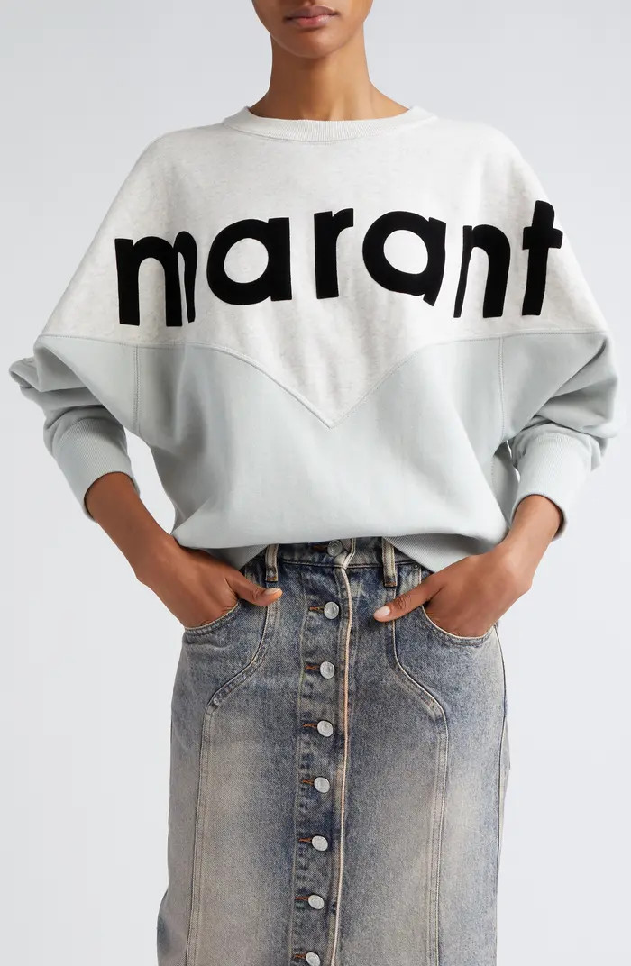 Isabel Marant Étoile Houston Colorblock Cotton Graphic Sweatshirt | Nordstrom | Nordstrom