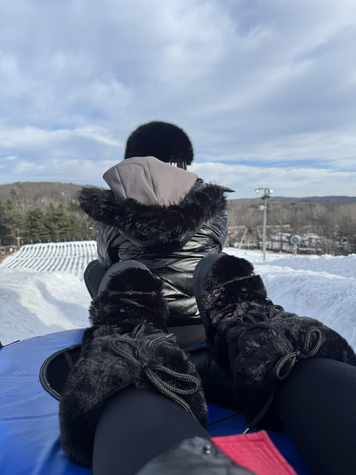 Furry Faux Fur Boots for Women - Fuzzy Winter Snow Boots - Fluffy Black White Pink Fur Boots - La... | Amazon (US)
