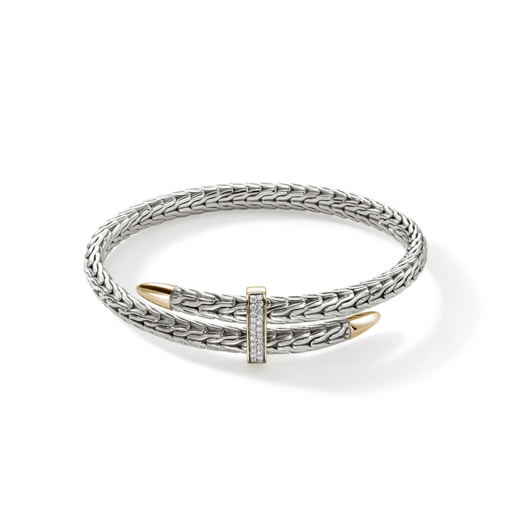 Spear Flex Cuff, Silver, Gold, Diamonds|CZZP90110722DI | John Hardy
