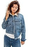 GAP womens Sherpa Icon Denim Jacket, Medium Wash, Large US | Amazon (US)