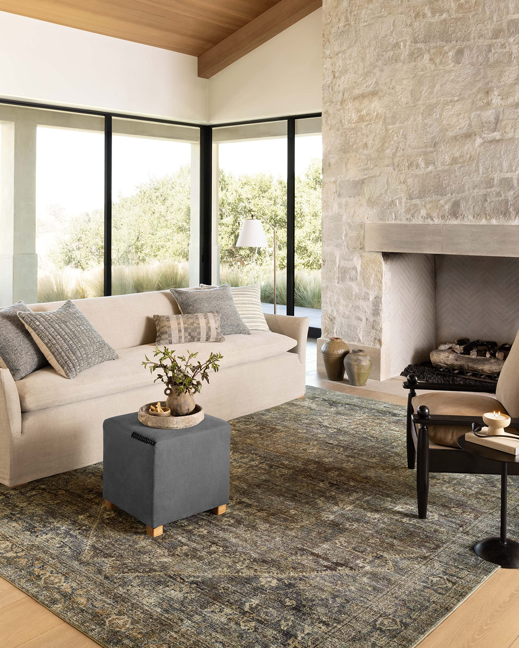 Loloi Amber Lewis Morgan 7'-3" x 9'-3" Area Rug in Spice/Lagoon - Large Area Rug, Neutral Area Ru... | Amazon (US)