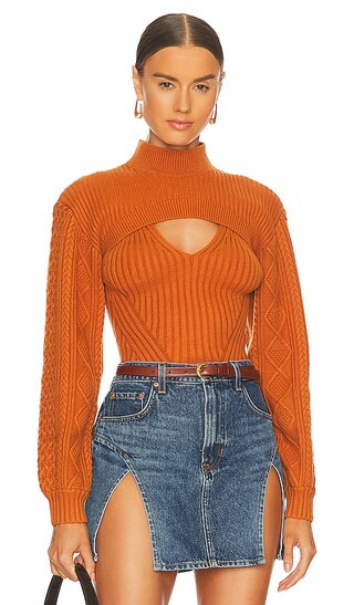 Elkie Turtleneck & Tank in Penny | Revolve Clothing (Global)
