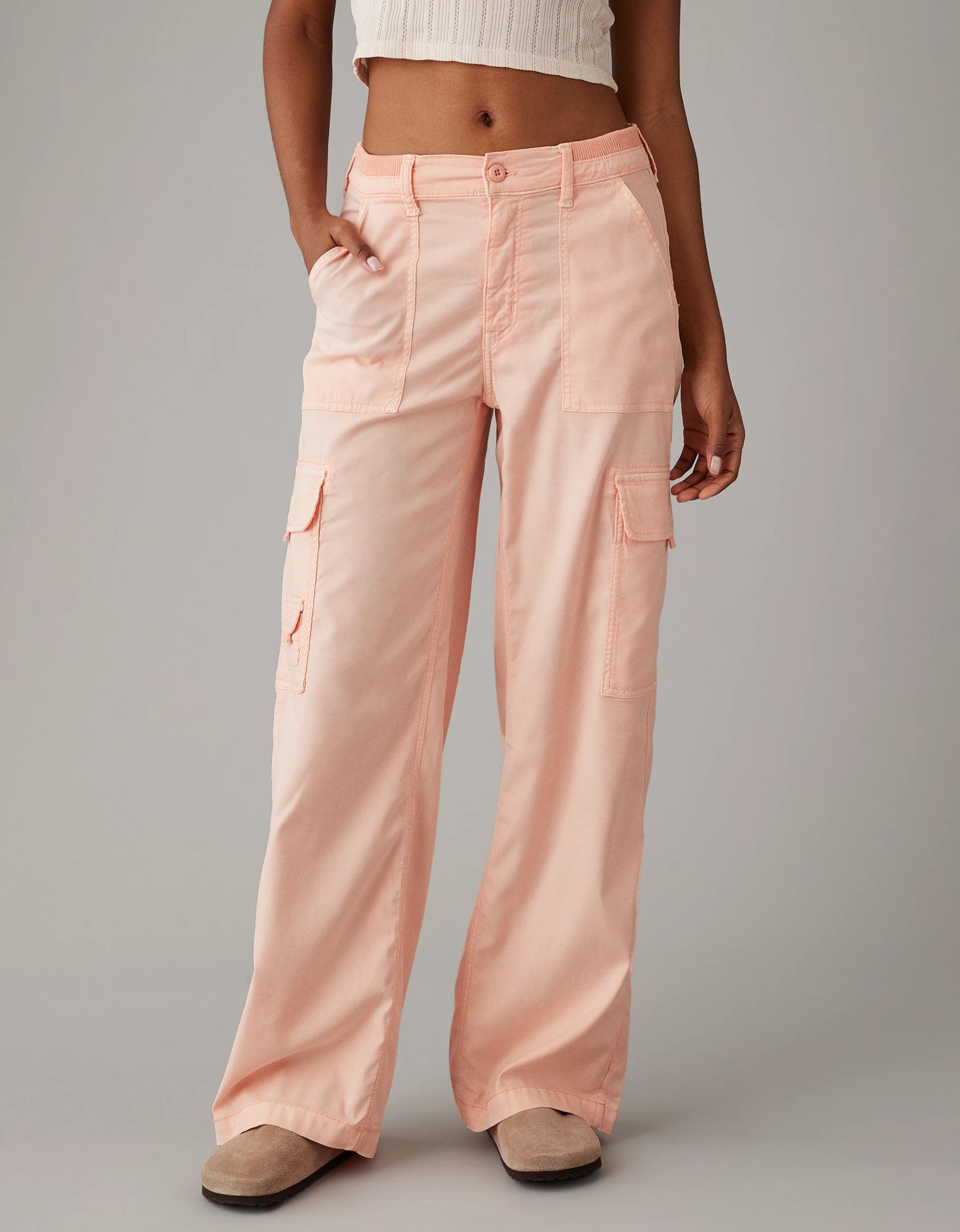 AE Dreamy Drape Stretch Cargo Super High-Waisted Baggy Wide-Leg Pant | American Eagle Outfitters (US & CA)