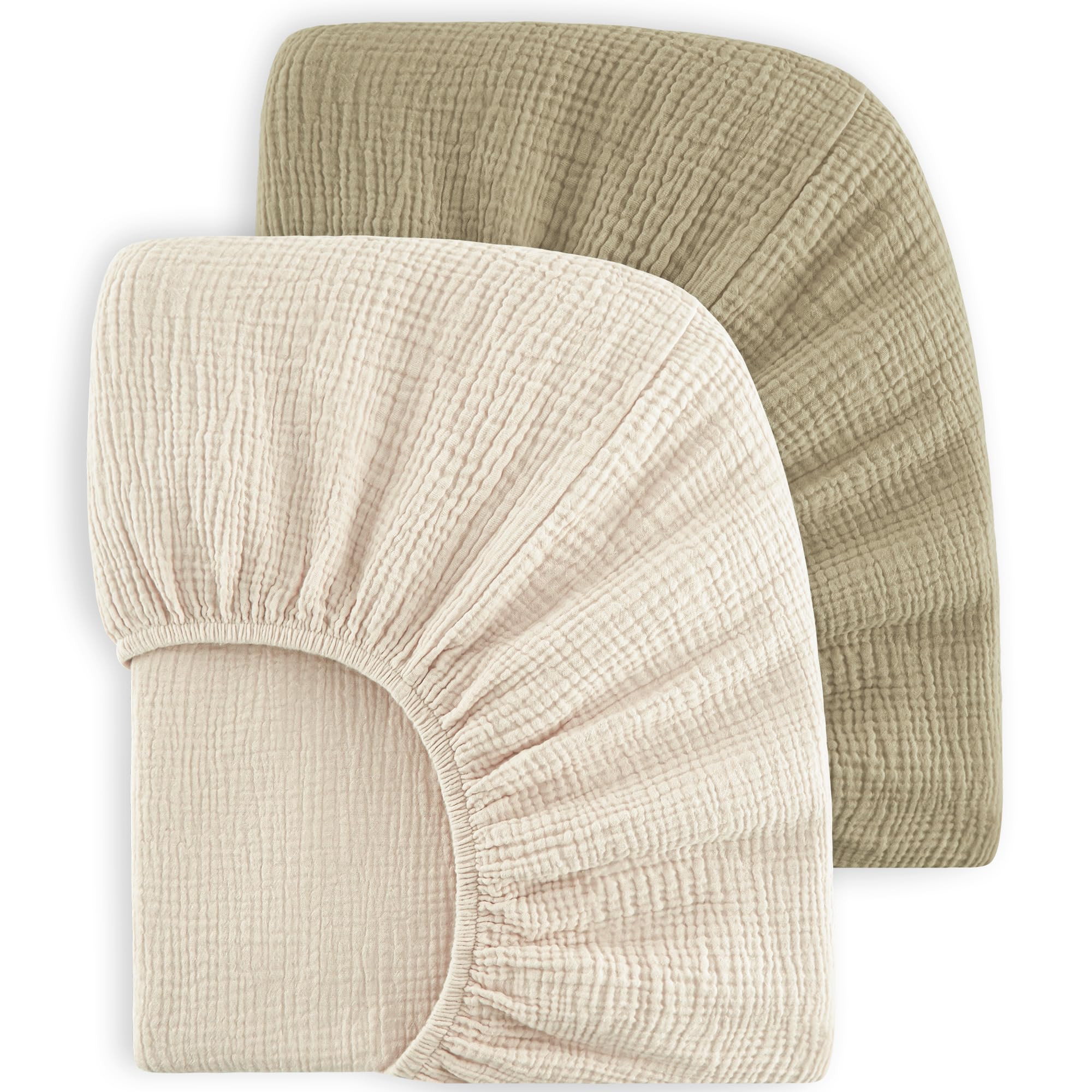 Bearmoss Muslin Crib Sheets 100% Cotton Baby Crib Sheets Fitted for Standard Crib Mattress & Todd... | Amazon (US)