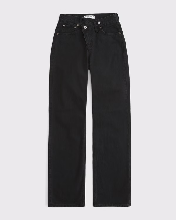 Women's High Rise 90s Relaxed Crossover Waistband Jean | Women's Bottoms | Abercrombie.com | Abercrombie & Fitch (US)