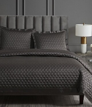 HiEnd Accents High Shine Satin Quatrefoil Embroidered Quilt | Dillard's | Dillard's