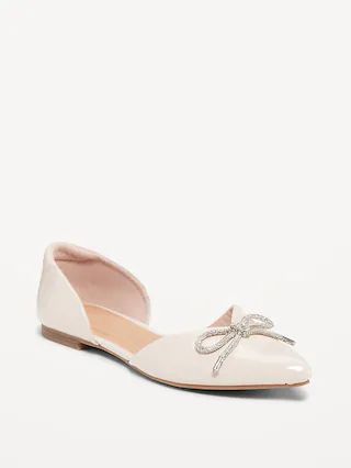 Faux-Leather D&apos;Orsay Flats for Women | Old Navy (US)
