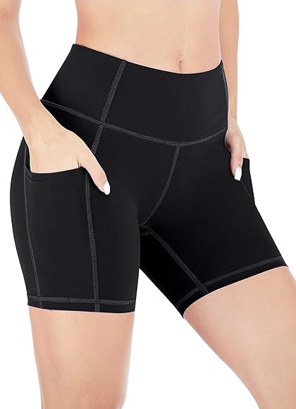 Heathyoga Women's Biker Shorts High Waist Yoga Shorts for Women Workout Shorts with Pockets Athle... | Amazon (US)