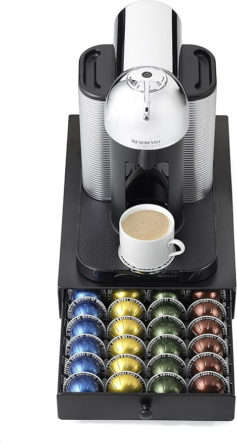 Nifty Vertuoline Rolling Coffee Pod Drawer – Satin Black Finish, 40 Pod Capsule Holder, Compact... | Amazon (US)