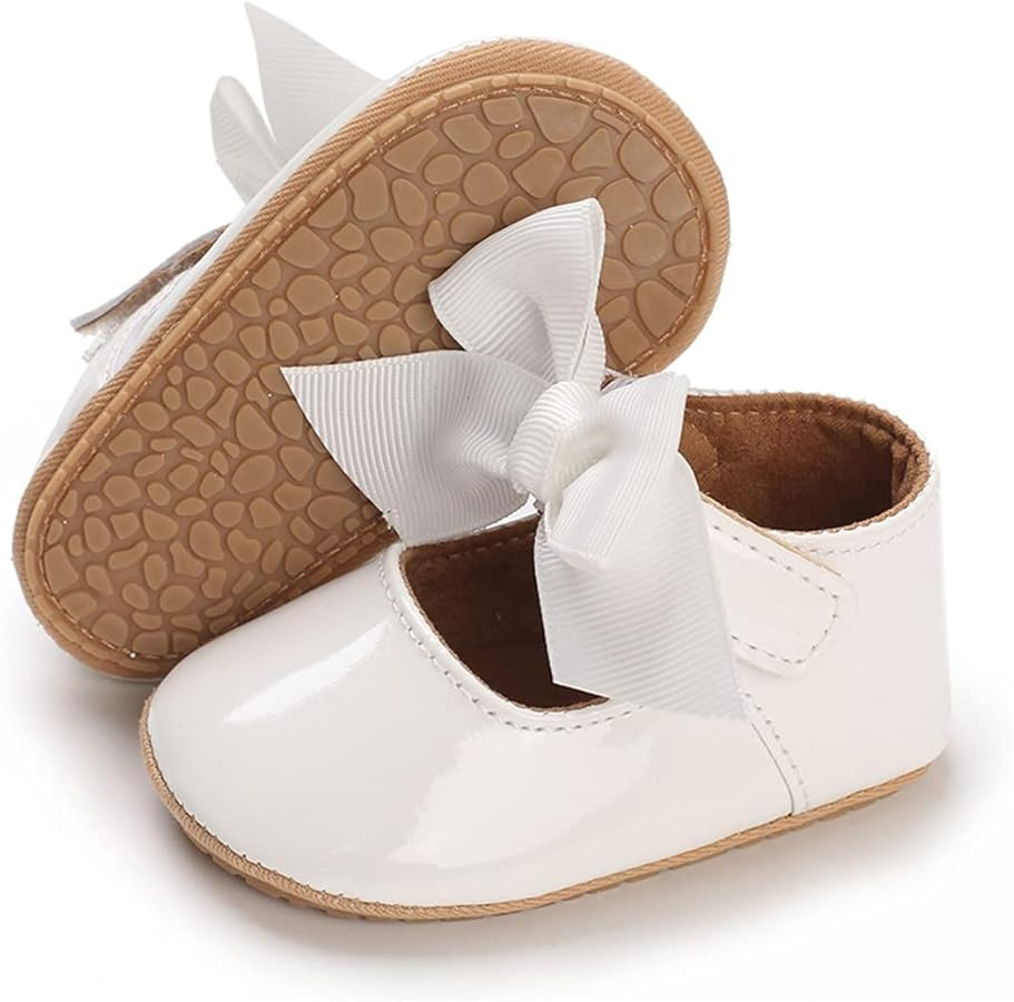 E-FAK Baby Girls Shoes Mary Jane Flats Shoes Anti-Slip Soft Rubber Sole Toddler First Walkers Pri... | Amazon (US)