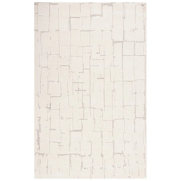 SAFAVIEH Handmade Ebony Berlinda Contemporary Wool Rug - 6' x 9' - Ivory/Grey | Bed Bath & Beyond