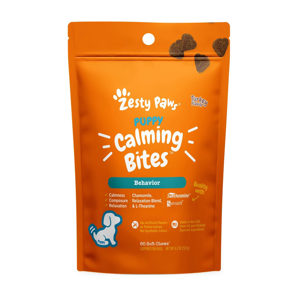 Zesty Paws Advanced Calming Puppy Vitamin and Supplement Bites - Turkey - 60ct | Target