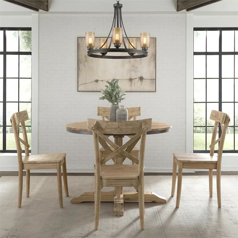 Picket House Keaton Round Standard Height 5PC Dining Set-Table and Four Chairs | Walmart (US)