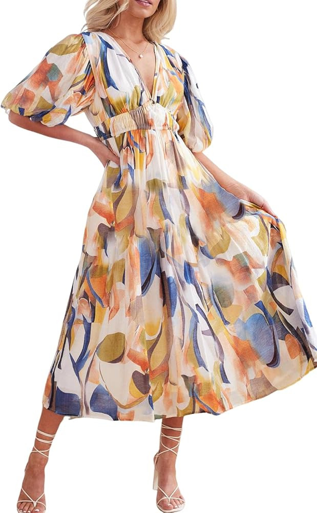 Sissyaki Women's Floral Maxi Dress 2026 Summer Spring Wedding Guest Dress | Amazon (US)