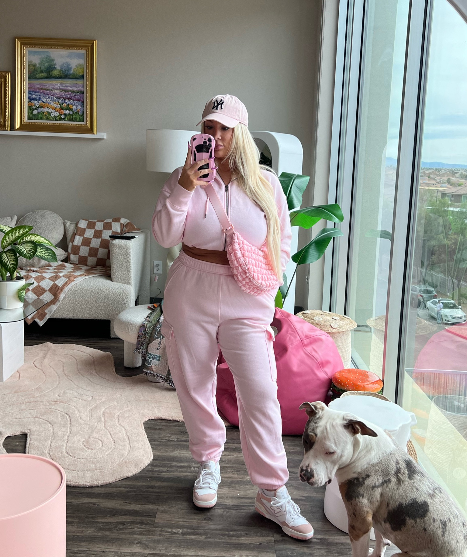 Skims inspired pink sweatsuit fit midsize approved for running errands! Wearing medium in top and bottoms

Midsize fashion 
Size 10 style 
Skims lookalikes 

#LTKfindsunder50 #LTKsalealert #LTKmidsize