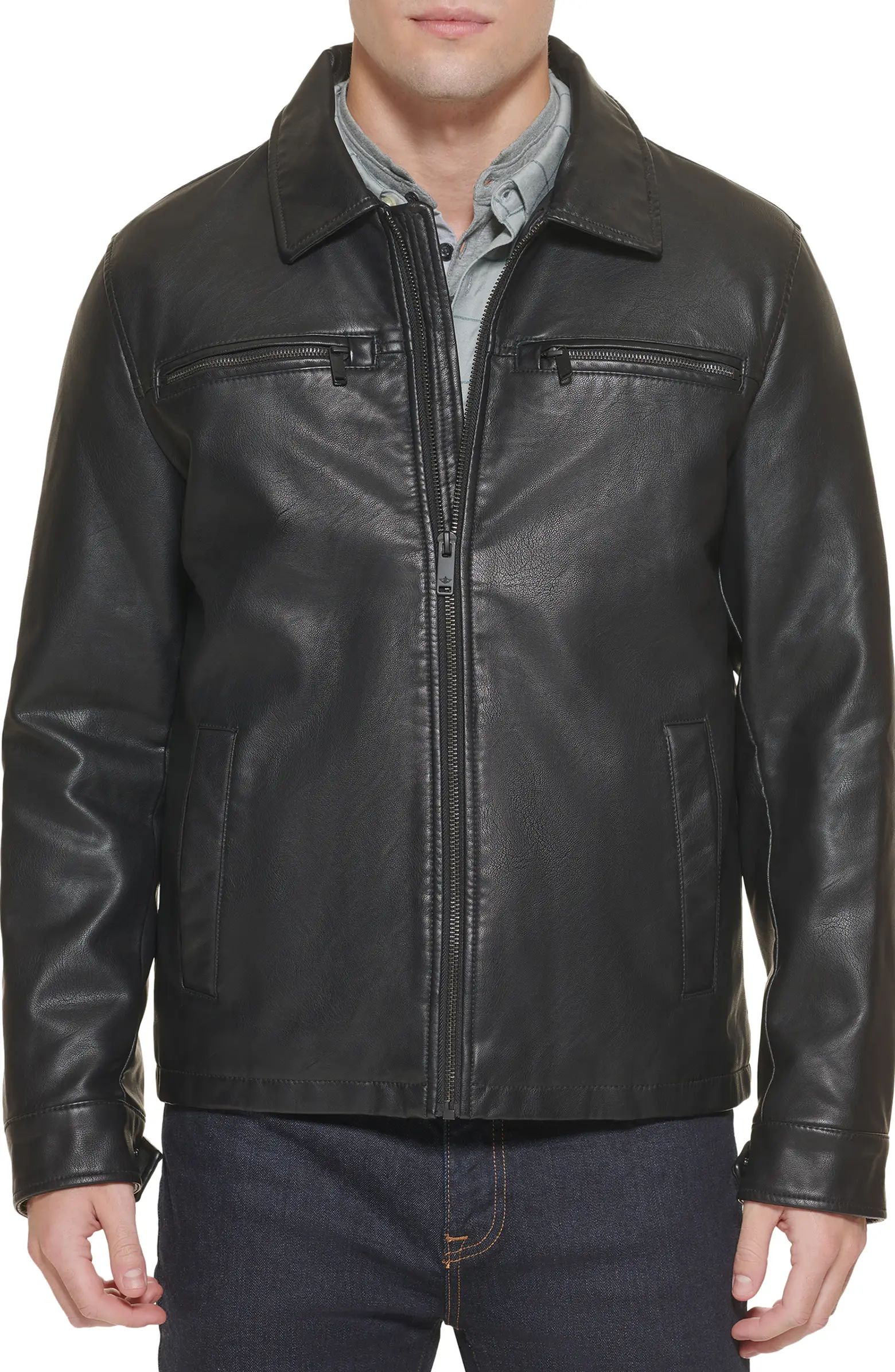 DOCKERS Zip Front Faux Leather Jacket | Nordstrom Rack