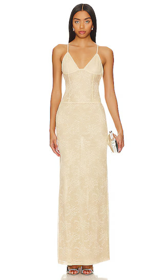 Cozette Maxi Dress in Sand Neutral | Revolve Clothing (Global)