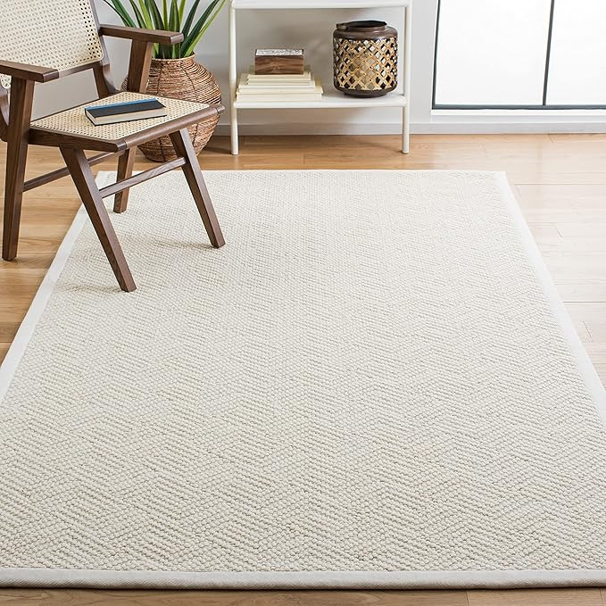 SAFAVIEH Natural Fiber Collection 9' x 12' Ivory NF487A Handmade Premium Wool & Jute Area Rug | Amazon (US)