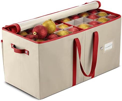 Amazon.com: Zober Large Christmas Ornament Storage Box with Dual Zipper Closure - Box Contributes... | Amazon (US)