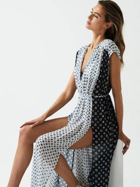 Printed Long Kaftan | Reiss (UK)