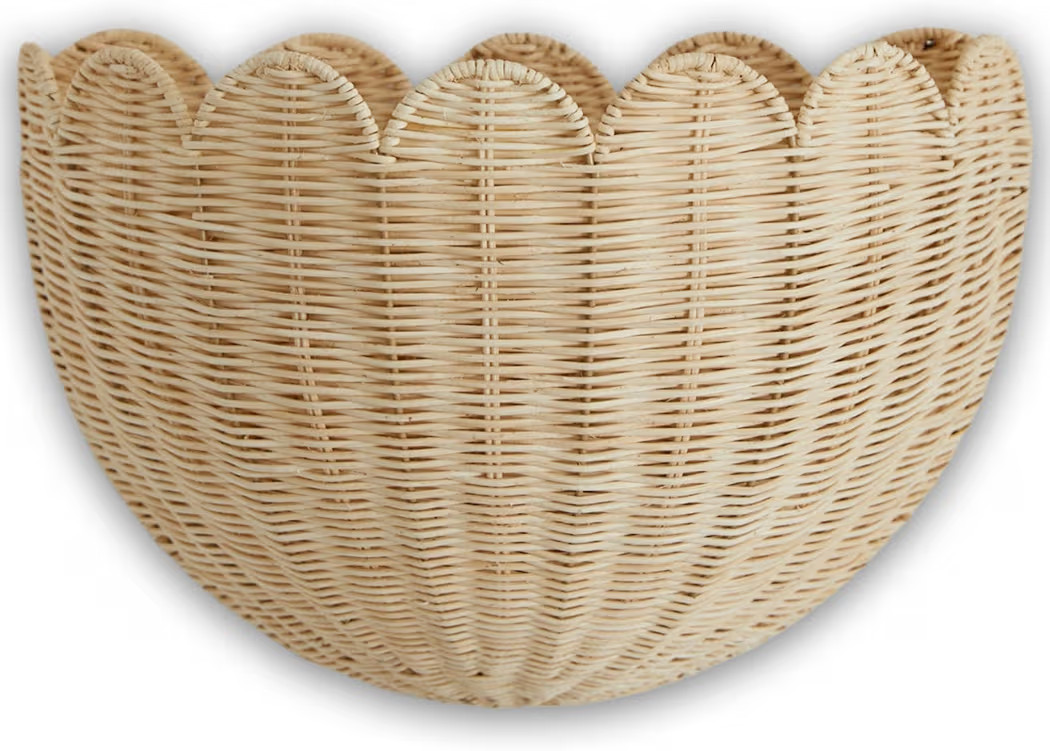 BEBE BASK Scalloped Wicker Wall Basket - The Original - Hand Woven Basket - Scalloped Décor Wall... | Amazon (US)