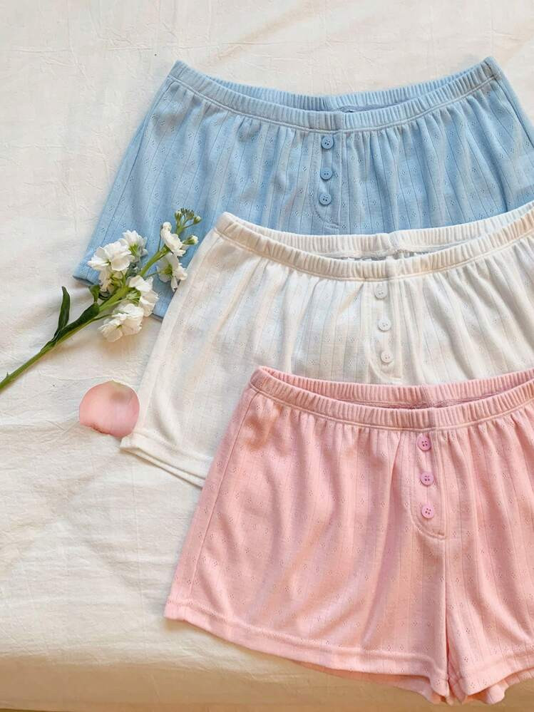 Comfortcana Women's Summer Solid Color Casual Simple Shorts, Suitable For Everyday Wear | SHEIN