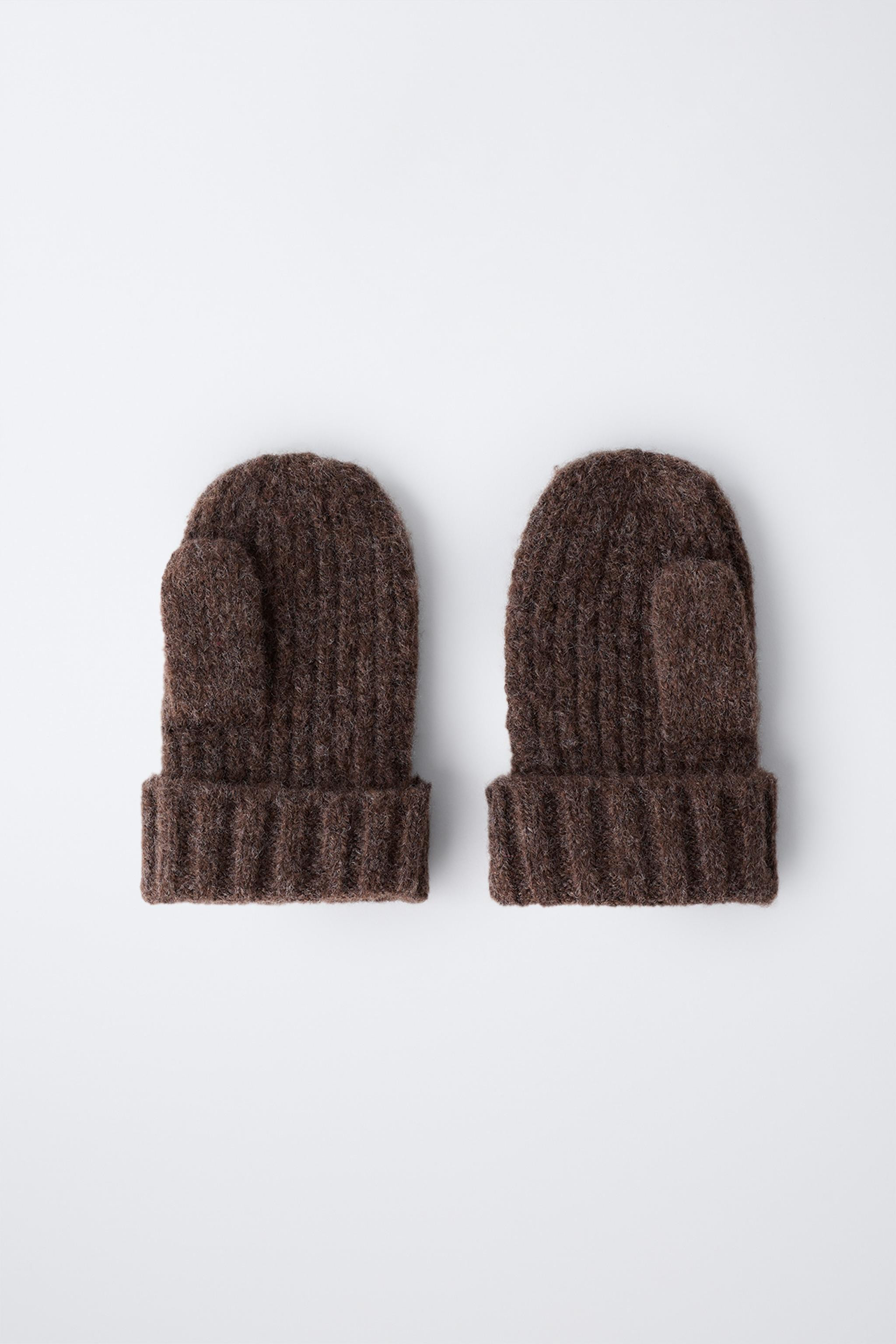 PLAIN KNIT MITTENS | Zara UK