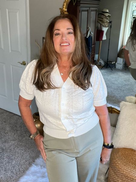 I love a great ecru Blouse! Literally they go with everything! This is a perfect transition piece into Spring! The lace knit is so ultra feminine! I absolutely love it for work wear. It will also pair nicely with denim. This is One of my favorite Amazon Brands because their quality is fantastic .

#LTKworkwear #LTKstyletip #LTKcurves