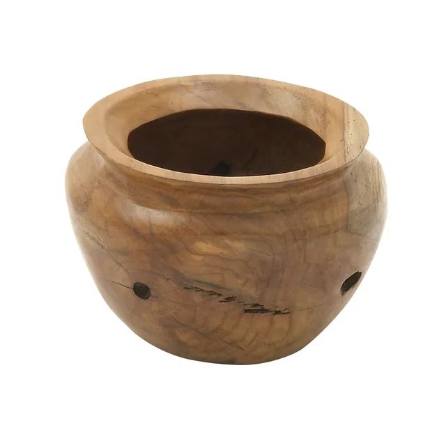 DecMode 9" Handmade Round Live Edge Free Form Brown Teak Wood Decorative Bowl | Walmart (US)